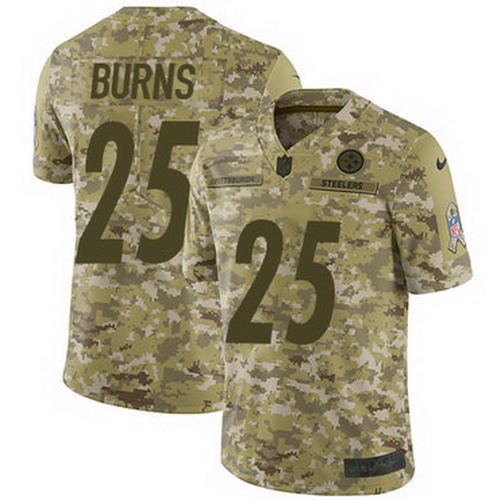 Personalized Steelers #25 Artie Burns Camo Men’s Stitched NFL Limited 2018 Salute To Service Jersey