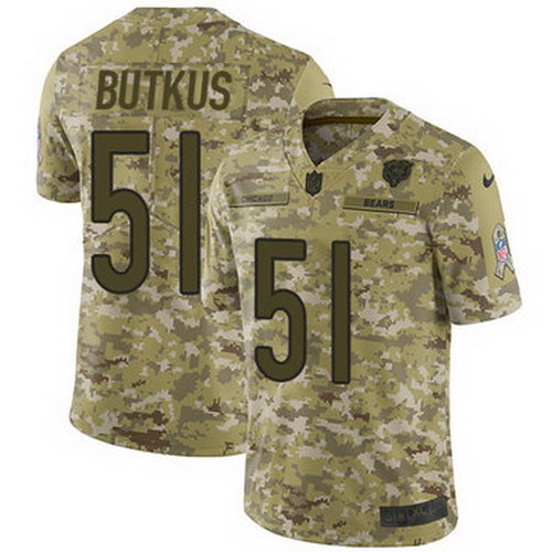Personalized Bears #51 Dick Butkus Camo Men’s Stitched NFL Limited 2018 Salute To Service Jersey