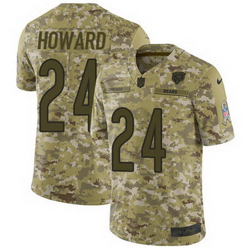 Personalized Bears #24 Jordan Howard Camo Men’s Stitched NFL Limited 2018 Salute To Service Jersey