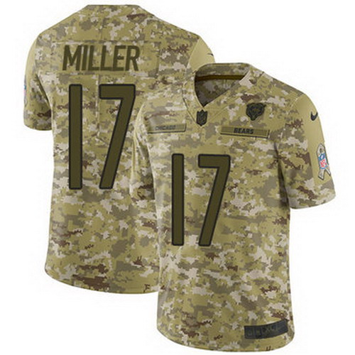 Personalized Bears #17 Anthony Miller Camo Men’s Stitched NFL Limited 2018 Salute To Service Jersey