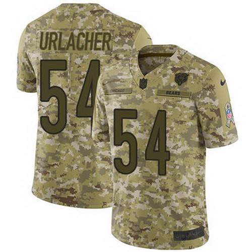 Personalized Bears #54 Brian Urlacher Camo Men’s Stitched NFL Limited 2018 Salute To Service Jersey