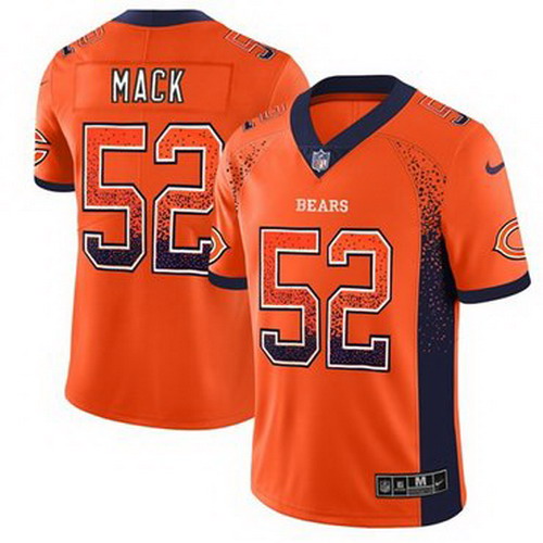 Personalized Bears #52 Khalil Mack Orange Alternate Men’s Stitched NFL Limited Rush Drift Fashion Jersey