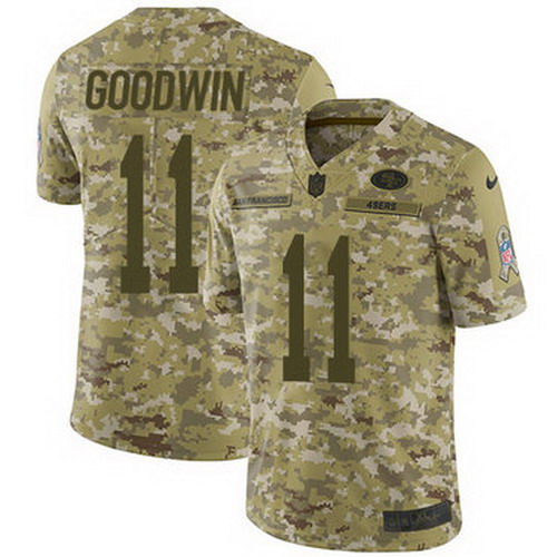 Personalized 49ers #11 Marquise Goodwin Camo Men’s Stitched NFL Limited 2018 Salute To Service Jersey