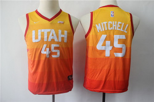 Personalized Youth Jazz 45 Donovan Mitchell Multi Color City Edition Youth Swingman Jersey