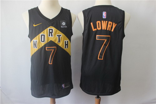 Personalized Raptors 7 Kyle Lowry Black City Edition Swingman Jersey
