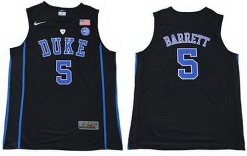 Personalized Blue Devils #5 R.J. Barrett Black Basketball Elite Stitched NCAA Jersey