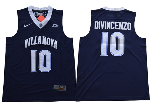 Personalized Villanova Wildcats #10 Donte DiVincenzo Navy Blue Basketball V Neck Stitched NCAA Jersey