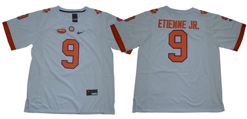 Personalized Tigers #9 Travis Etienne Jr. White Limited Stitched NCAA Jersey