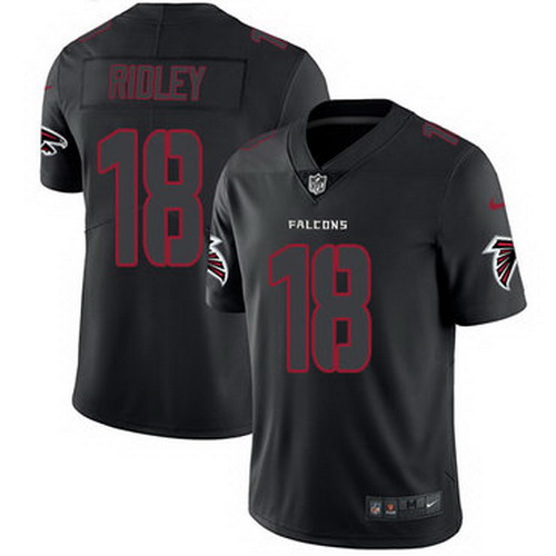 Personalized Falcons #18 Calvin Ridley Black Men’s Stitched NFL Limited Rush Impact Jersey