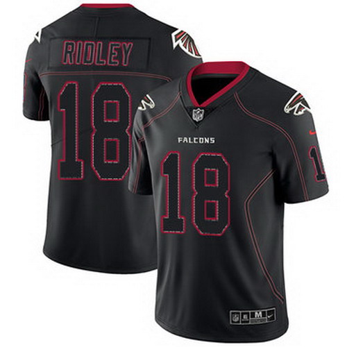 Personalized Falcons #18 Calvin Ridley Lights Out Black Men’s Stitched NFL Limited Rush Jersey