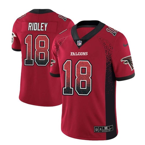 Personalized Falcons #18 Calvin Ridley Red Team Color Men’s Stitched NFL Limited Rush Drift Fashion Jersey