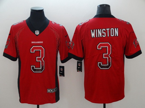 Personalized Buccaneers #3 Jameis Winston Red Team Color Men’s Stitched NFL Limited Rush Drift Fashion Jersey