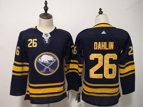 Personalized Youth Sabres 26 Rasmus Dahlin Navy Youth Jersey