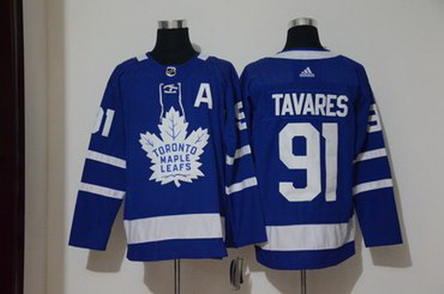 Personalized Maple Leafs 91 John Tavares Blue Jersey