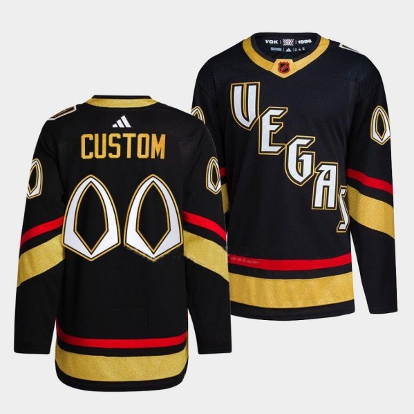 Personalized Men’s Vegas Golden Knights Black 2022-23 Reverse Retro Stitched Jersey