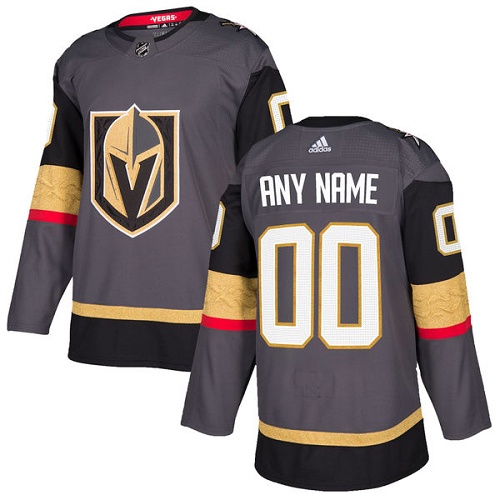 Personalized Men’s Vegas Golden Knights Personalized Authentic Gray Home NHL Jersey