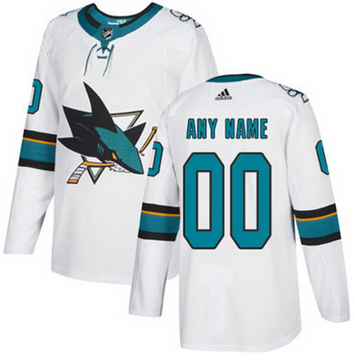 Personalized Men’s Sharks Personalized Authentic White Road NHL Jersey