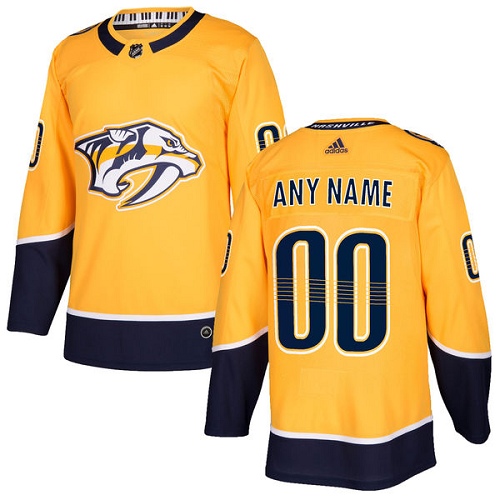 Personalized Men’s Predators Personalized Authentic Gold Home NHL Jersey