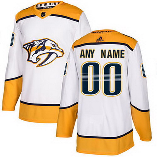 Personalized Men’s Predators Personalized Authentic White Road NHL Jersey