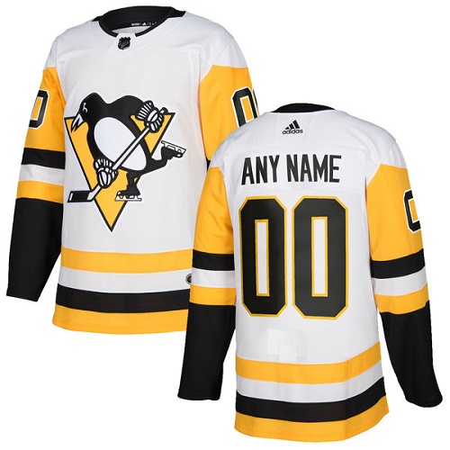 Personalized Men’s Penguins Personalized Authentic White Road NHL Jersey