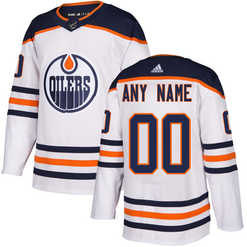 Personalized Men’s Oilers Personalized Authentic White Road NHL Jersey