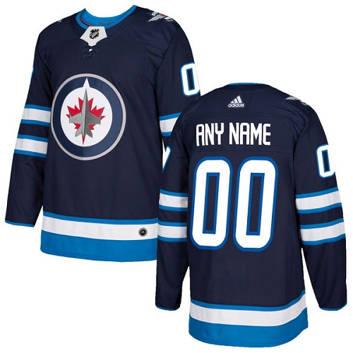 Personalized Men’s Jets Personalized Authentic Navy Blue Home NHL Jersey