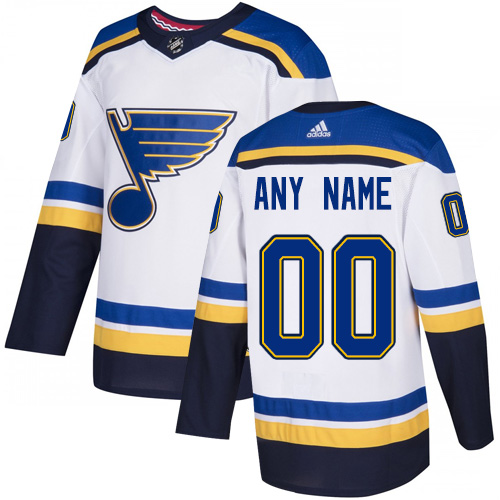 Personalized Men’s Blues Personalized Authentic White Road NHL Jersey