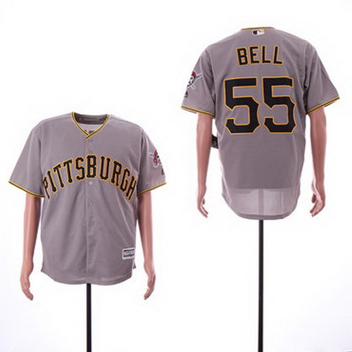 Personalized Pirates 55 Josh Bell Gray Cool Base Jersey