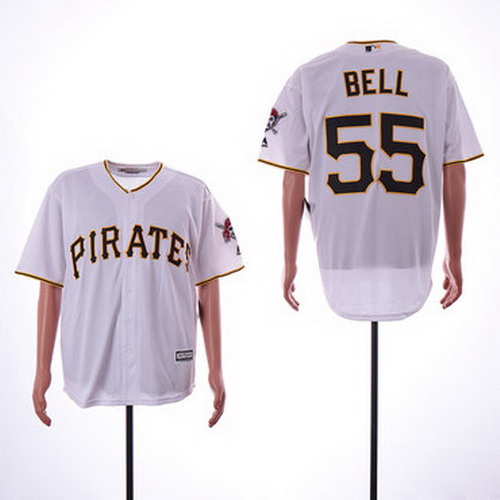 Personalized Pirates 55 Josh Bell White Cool Base Jersey