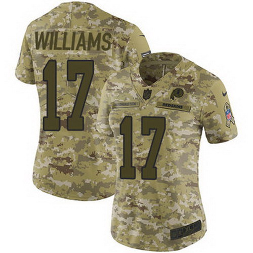 Personalized Redskins #17 Doug Williams Camo Women’s Stitched NFL Limited 2018 Salute to Service Jersey