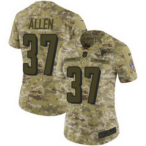 Personalized Falcons #37 Ricardo Allen Camo Women’s Stitched NFL Limited 2018 Salute to Service Jersey