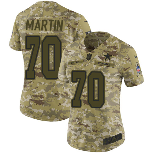 Personalized Cowboys #70 Zack Martin Camo Women’s Stitched NFL Limited 2018 Salute to Service Jersey