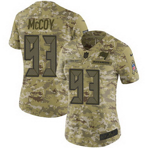 Personalized Buccaneers #93 Gerald McCoy Camo Women’s Stitched NFL Limited 2018 Salute to Service Jersey