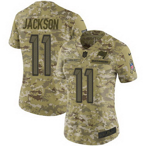 Personalized Buccaneers #11 DeSean Jackson Camo Women’s Stitched NFL Limited 2018 Salute to Service Jersey