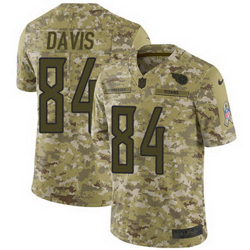 Personalized Titans #84 Corey Davis Camo Youth Stitched NFL Limited 2018 Salute to Service Jersey