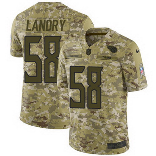 Personalized Titans #58 Harold Landry Camo Youth Stitched NFL Limited 2018 Salute to Service Jersey