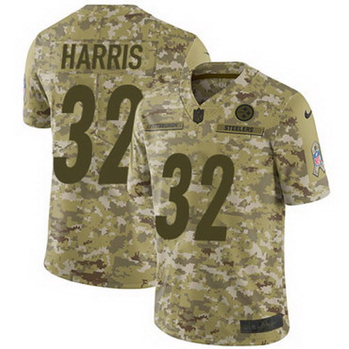 Personalized Steelers #32 Franco Harris Camo Youth Stitched NFL Limited 2018 Salute to Service Jersey
