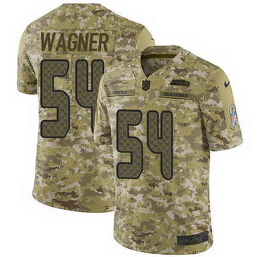 Personalized Seahawks #54 Bobby Wagner Camo Youth Stitched NFL Limited 2018 Salute to Service Jersey