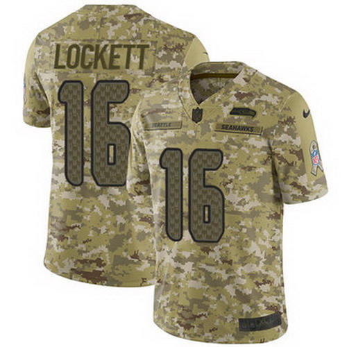 Personalized Seahawks #16 Tyler Lockett Camo Youth Stitched NFL Limited 2018 Salute to Service Jersey