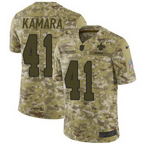 Personalized Saints #41 Alvin Kamara Camo Youth Stitched NFL Limited 2018 Salute to Service Jersey
