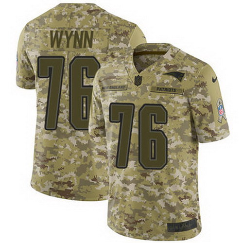 Personalized Patriots #76 Isaiah Wynn Camo Youth Stitched NFL Limited 2018 Salute to Service Jersey