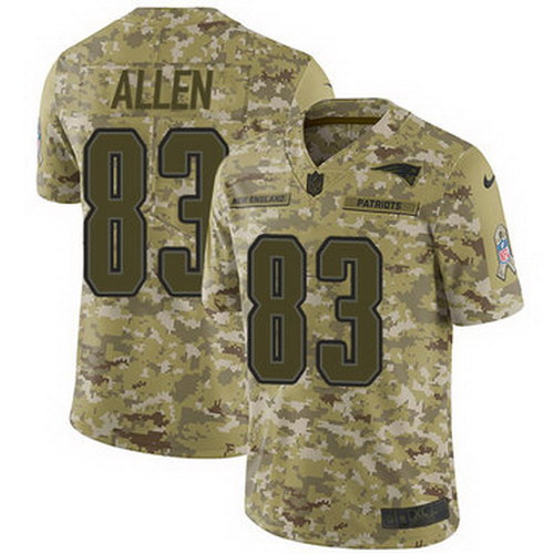 Personalized Patriots #83 Dwayne Allen Camo Youth Stitched NFL Limited 2018 Salute to Service Jersey