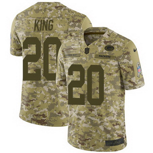 Personalized Packers #20 Kevin King Camo Youth Stitched NFL Limited 2018 Salute to Service Jersey
