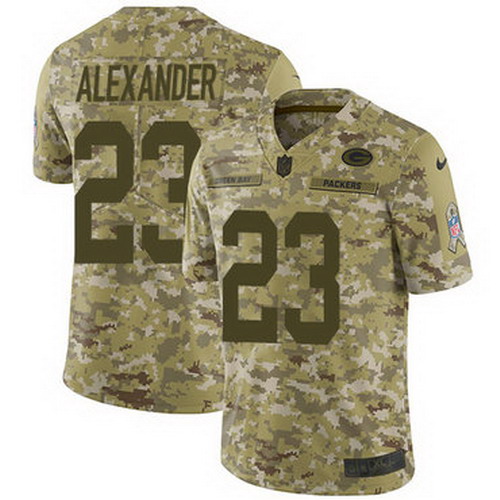 Personalized Packers #23 Jaire Alexander Camo Youth Stitched NFL Limited 2018 Salute to Service Jersey