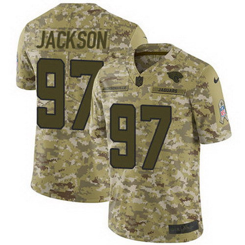 Personalized Jaguars #97 Malik Jackson Camo Youth Stitched NFL Limited 2018 Salute to Service Jersey