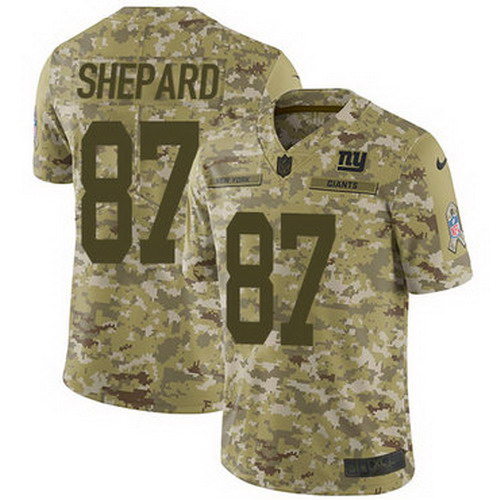 Personalized Giants #87 Sterling Shepard Camo Youth Stitched NFL Limited 2018 Salute to Service Jersey