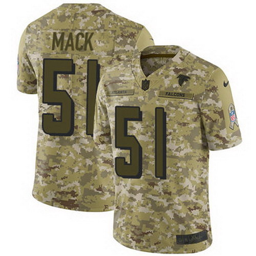Personalized Falcons #51 Alex Mack Camo Youth Stitched NFL Limited 2018 Salute to Service Jersey
