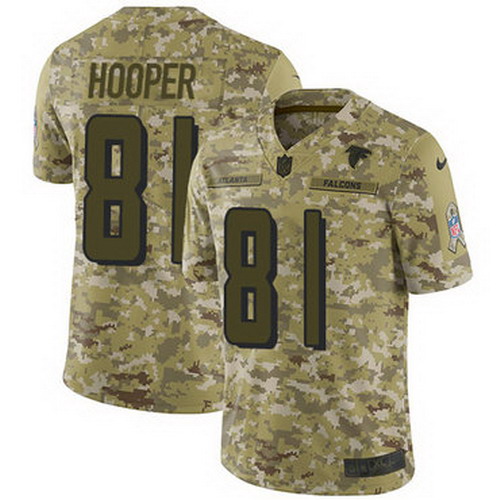 Personalized Falcons #81 Austin Hooper Camo Youth Stitched NFL Limited 2018 Salute to Service Jersey