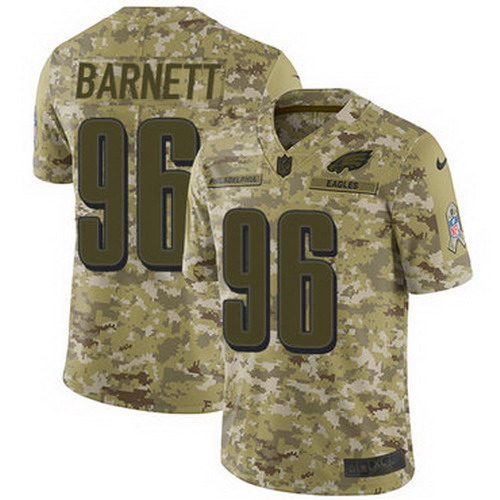 Personalized Eagles #96 Derek Barnett Camo Youth Stitched NFL Limited 2018 Salute to Service Jersey
