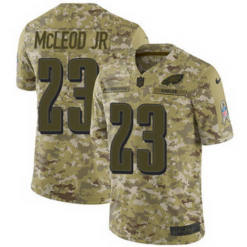 Personalized Eagles #23 Rodney McLeod Jr Camo Youth Stitched NFL Limited 2018 Salute to Service Jersey